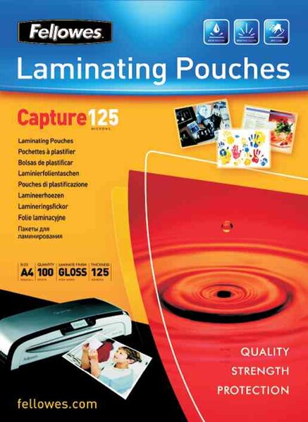 Pochette à plastifier, A5, brillante, 250 microns (2x125) pack de 100 FELLOWES