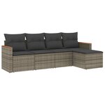 vidaXL Salon de jardin 5 Pièces avec coussins gris résine tressée