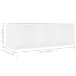 vidaXL Meuble TV Blanc 107x35x37 cm Aggloméré