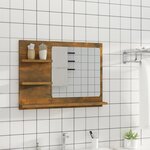 vidaXL Miroir de bain Chêne fumé 60x10 5x45 cm Bois d'ingénierie