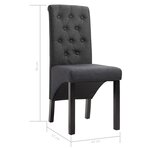vidaXL Chaises à manger lot de 2 gris foncé tissu