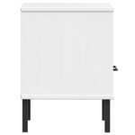 vidaXL Table de chevet avec pieds en métal Blanc Bois pin massif OSLO
