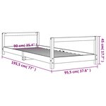 vidaXL Cadre de lit pour enfant 90x190 cm Bois de pin massif