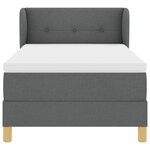 Lit box spring avec matelas vidaXL gris foncé 80x200 cm en tissu