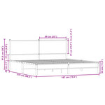 vidaXL Cadre de lit en métal sans matelas chêne marron 183x213 cm
