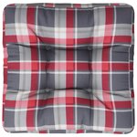 vidaXL Coussin de palette motif à carreaux rouge tissu