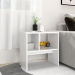 vidaXL Table d'appoint Blanc 50x30x50 cm Bois d’ingénierie