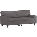 vidaXL Ensemble de canapés 2 Pièces avec coussins gris similicuir