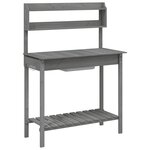 vidaXL Table de rempotage avec évier gris bois massif de de sapin