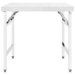 vidaXL Table de travail pliable de cuisine 85x60x80cm Acier inoxydable
