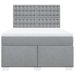 vidaXL Sommier à lattes de lit avec matelas Gris clair 140x190cm Tissu