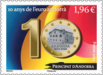 Timbre Andorre - 10 anys de l'euro andorrà