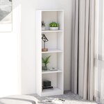 vidaXL Bibliothèque à 4 niveaux Blanc 40x24x142 cm Bois d'ingénierie