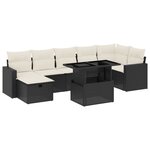 vidaXL Salon de jardin 8 Pièces avec coussins noir résine tressée