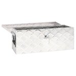 vidaXL Boîte de rangement Argenté 60x23 5x23 cm Aluminium