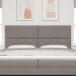 Tête de lit LED vidaXL design blocs de diamant taupe 200 cm tissu
