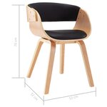 vidaXL Chaises à manger lot de 2 noir bois courbé et similicuir