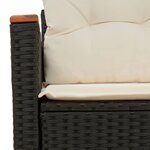 vidaXL Canapé de jardin avec coussins 2 places noir résine tressée