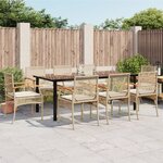 vidaXL Ensemble à manger de jardin et coussins 9 Pièces beige Poly rotin