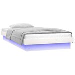 vidaXL Cadre de lit à LED sans matelas blanc bois massif