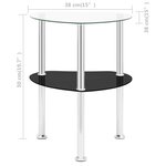 vidaXL Table 2 niveaux Transparent et noir 38x38x50 cm Verre trempé