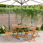 vidaXL Ensemble à manger de jardin 5 Pièces taupe tissu et bois massif