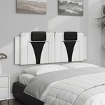 vidaXL Coussin de tête de lit noir et blanc 120 cm similicuir
