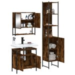 vidaXL Ensemble de meubles de salle de bain 3 Pièces Chêne fumé