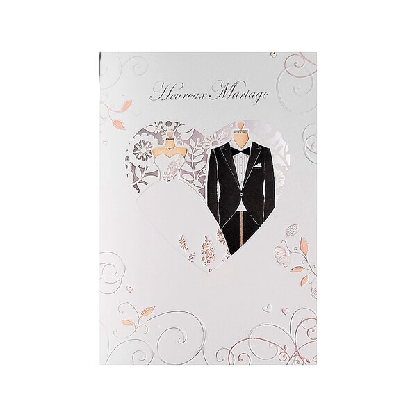 Carte de voeux - mariage - heureux mariage tenues de mariage