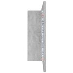 vidaXL Armoire de salle de bain à miroir LED Gris béton Acrylique