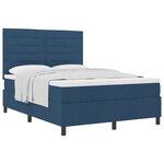 vidaXL Lit avec Sommier Bleu 140x190 cm Tissu