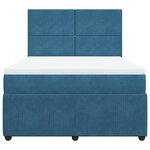 vidaXL Sommier à lattes de lit et matelas Bleu foncé 140x190cm Velours