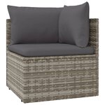 Salon de jardin meuble d'extérieur ensemble de mobilier 6 pièces avec coussins gris résine tressée 02_0016809