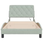 vidaXL Cadre de lit avec LED sans matelas gris clair 100x200cm velours