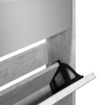 vidaXL Armoire à chaussures miroir 5 niveaux gris béton 63x17x169 5 cm