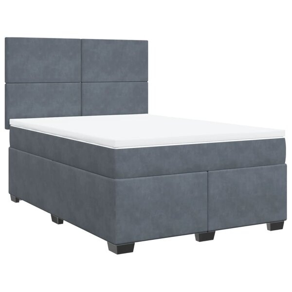 vidaXL Sommier à lattes de lit et matelas Gris foncé 160x200cm Velours