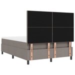 vidaXL Lit ressort avec matelas & LED taupe 140x190 cm en tissu