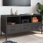 vidaXL Meuble TV noir 100 5x39x50 5 cm acier laminé à froid