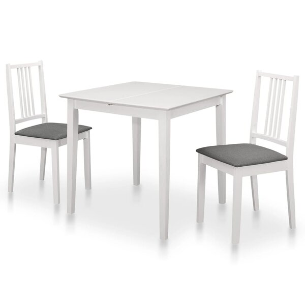 vidaXL Mobilier de salle à manger 3 Pièces MDF Blanc