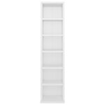 vidaXL Armoire à CD Blanc brillant 21x20x88 cm Bois d'ingénierie