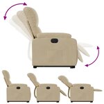 vidaXL Fauteuil inclinable électrique crème tissu microfibre