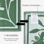 Tapis extérieur terrasse réversible - Tapis de jardin imperméable et résistant UV - Motif abeille - Vert - 180x120 cm - HOMESCAPES
