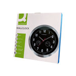 Q-connect horloge murale - Métallique - Diamètre 35 cm - Noir