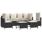 vidaXL Salon de jardin 5 Pièces avec coussins noir résine tressée