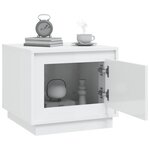 vidaXL Table basse blanc brillant 51x50x44 cm bois d'ingénierie
