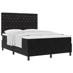 Lit Box Spring vidaXL avec Matelas Noir 140x200 cm Velours