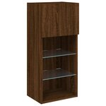 vidaXL Meuble TV avec lumières LED chêne marron 40 5x30x90 cm