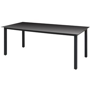 vidaXL Table de jardin Noir 190x90x74 cm Aluminium et verre