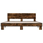 vidaXL Cadre de lit sans matelas chêne fumé 200x200 cm