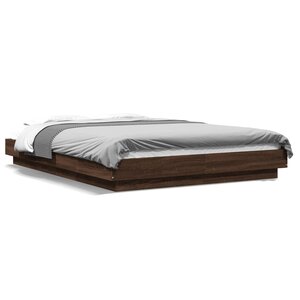 vidaXL Cadre de lit avec lumières LED sans matelas 135x190 cm